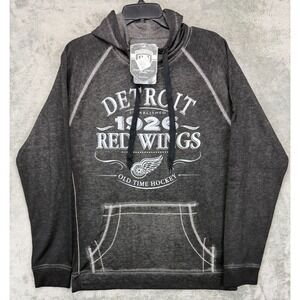 NWT‎ Old Time Hockey Detroit Redwings Sweatshirt Hoodie Sz M Charcoal Hockey NHL